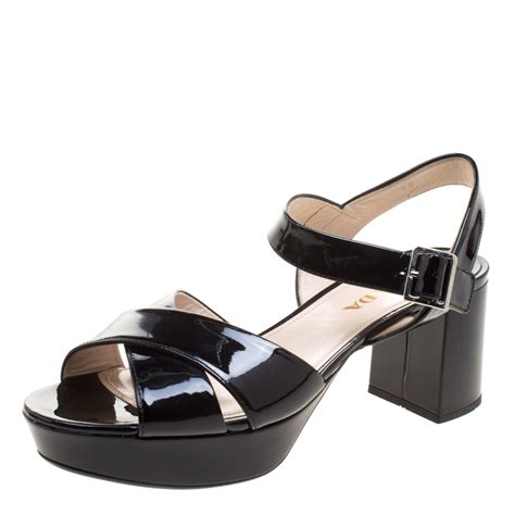 prada crossover sandals|prada cross strap block heels.